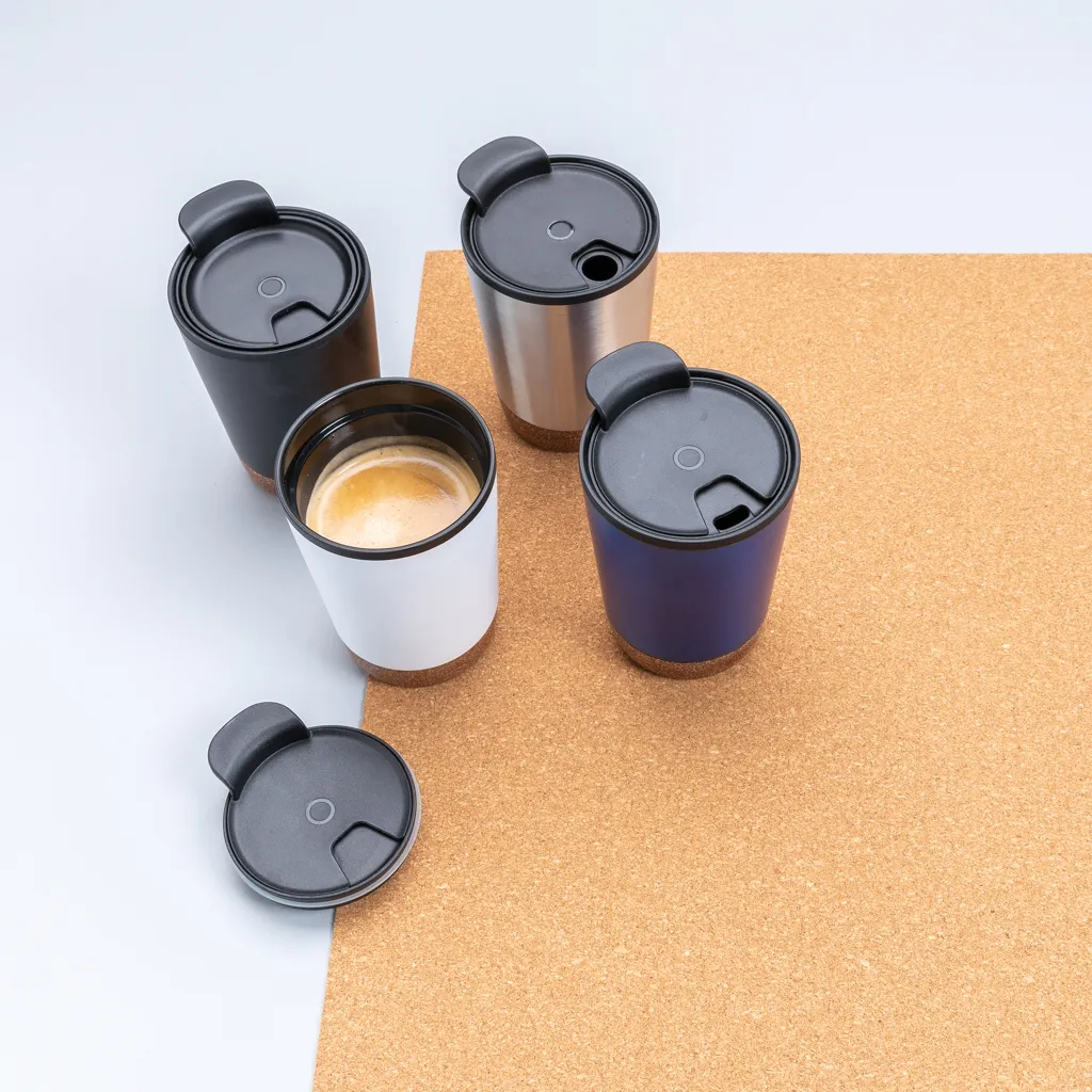RCS recycelter Edelstahl-Kaffeebecher mit Kork, silber – Bild 8