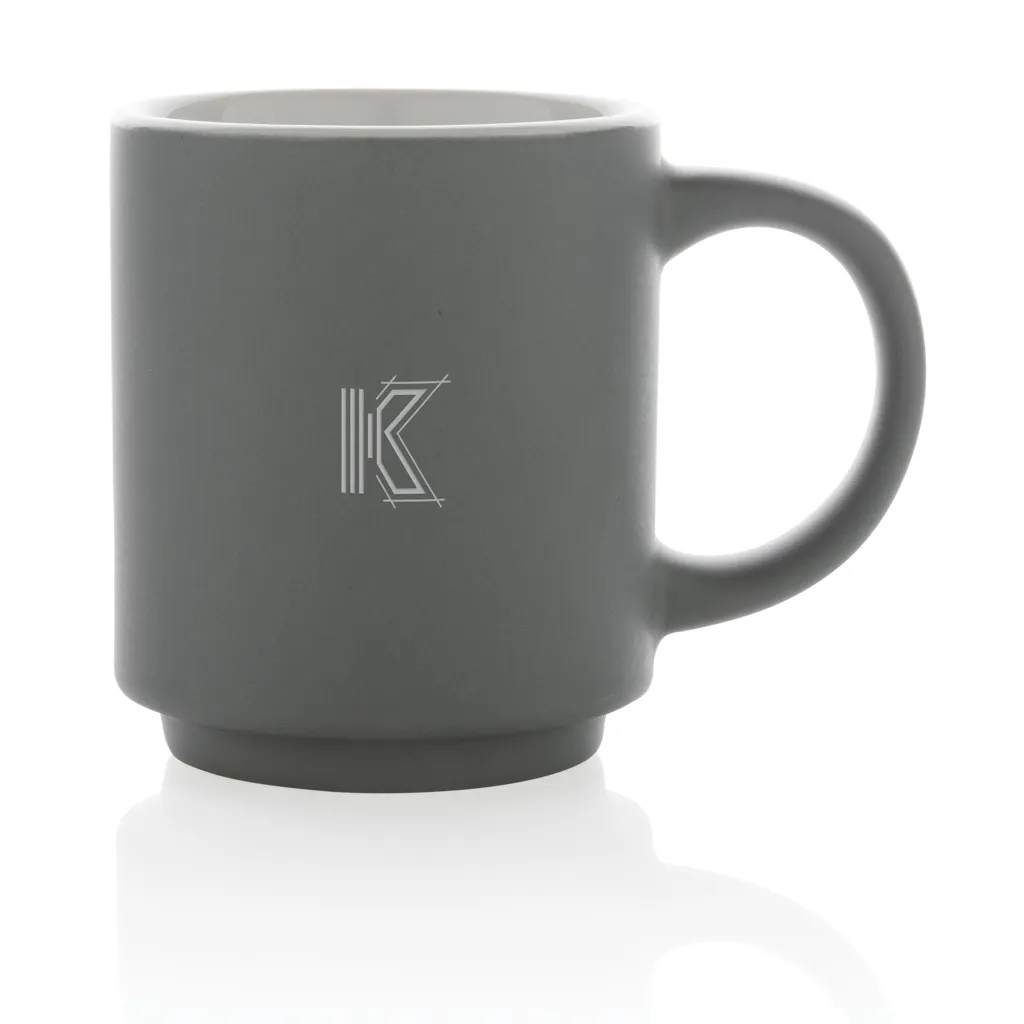 Stapelbare Keramiktasse, 180ml, grau – Bild 3