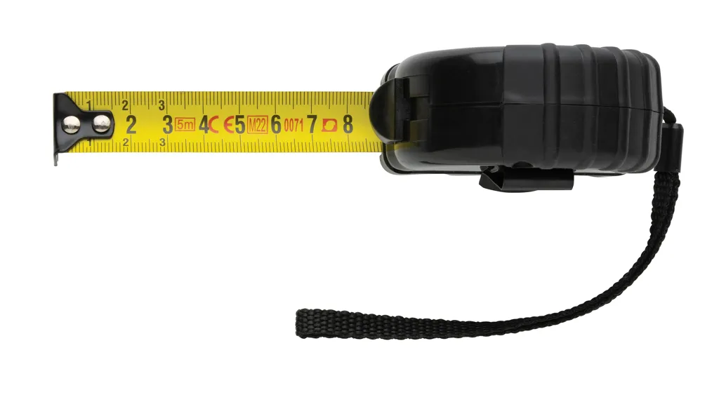5m/19mm Maßband aus RCS recyceltem Kunststoff, schwarz – Bild 3