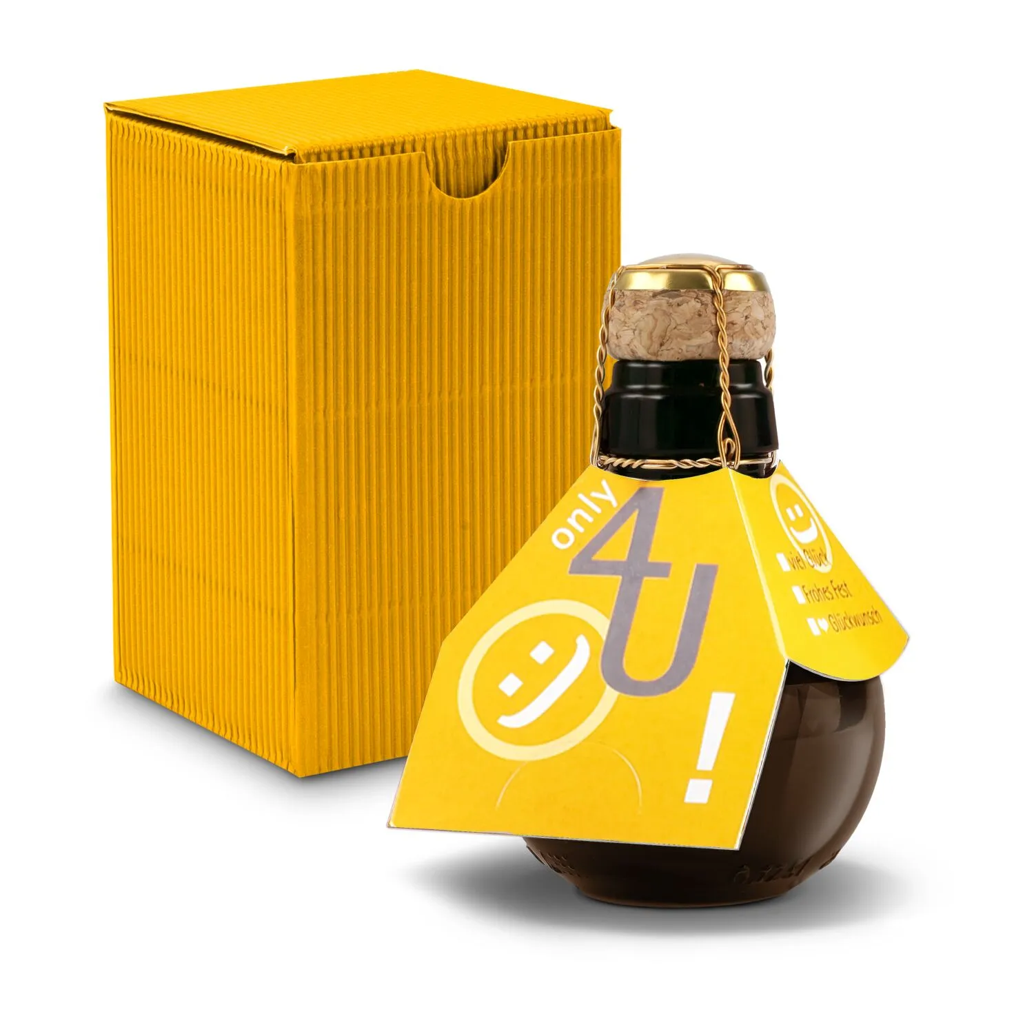 Kleinste Sektflasche der Welt! Only 4 u - Inklusive Geschenkkarton, 125 ml