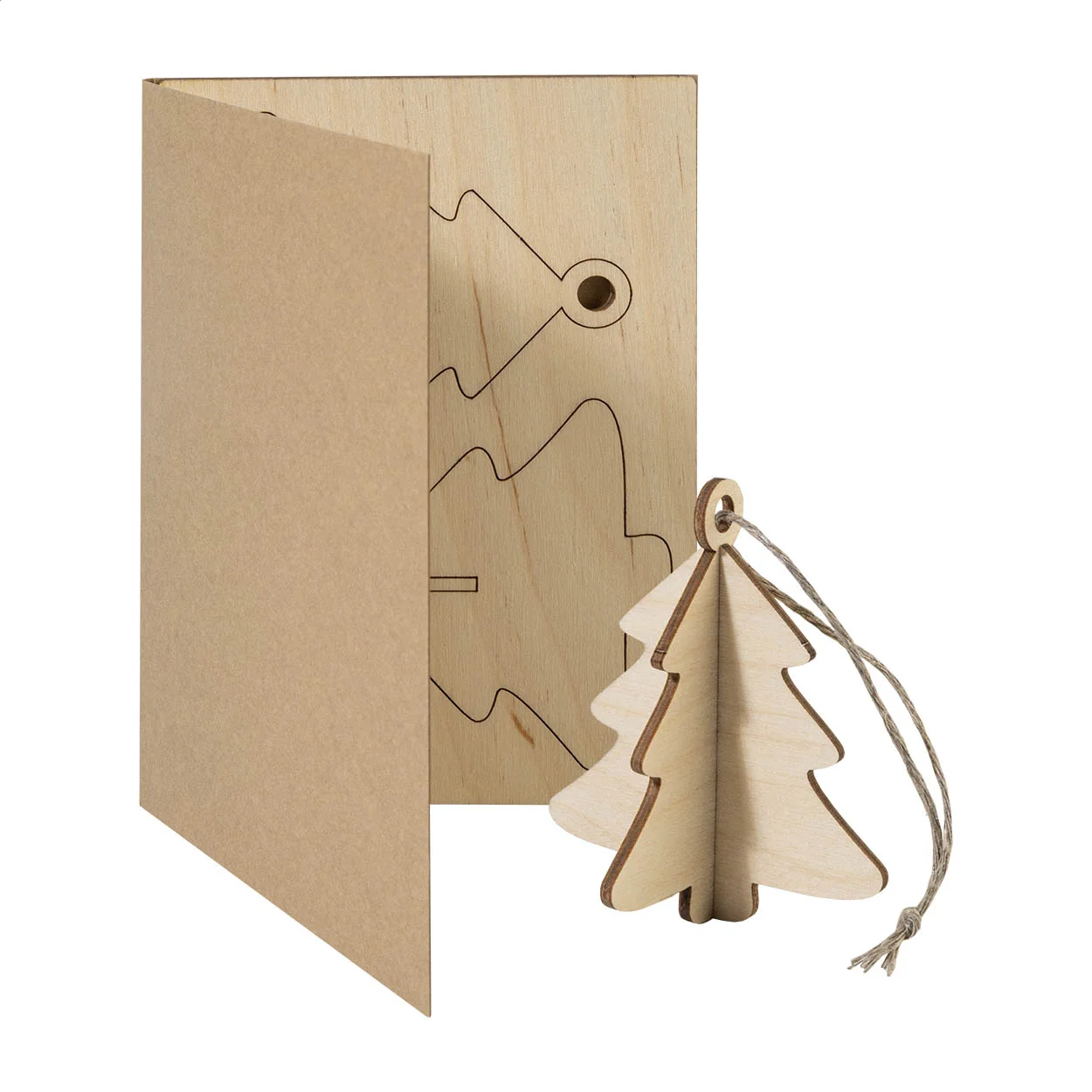 Weihnachtskarte FestiCard Kraft, Stern, natur – Bild 2