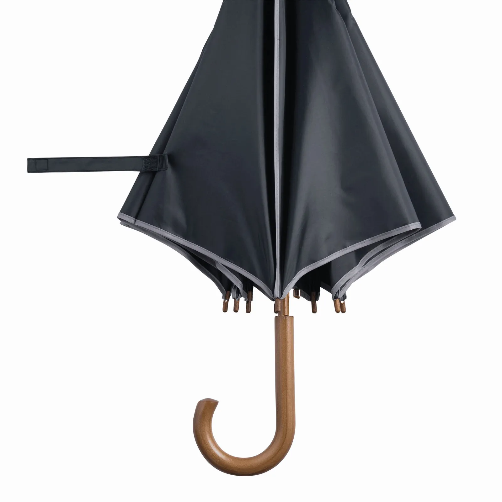 WALTZ Umbrella, Automatik-Holzstockschirm, grau, schwarz – Bild 4
