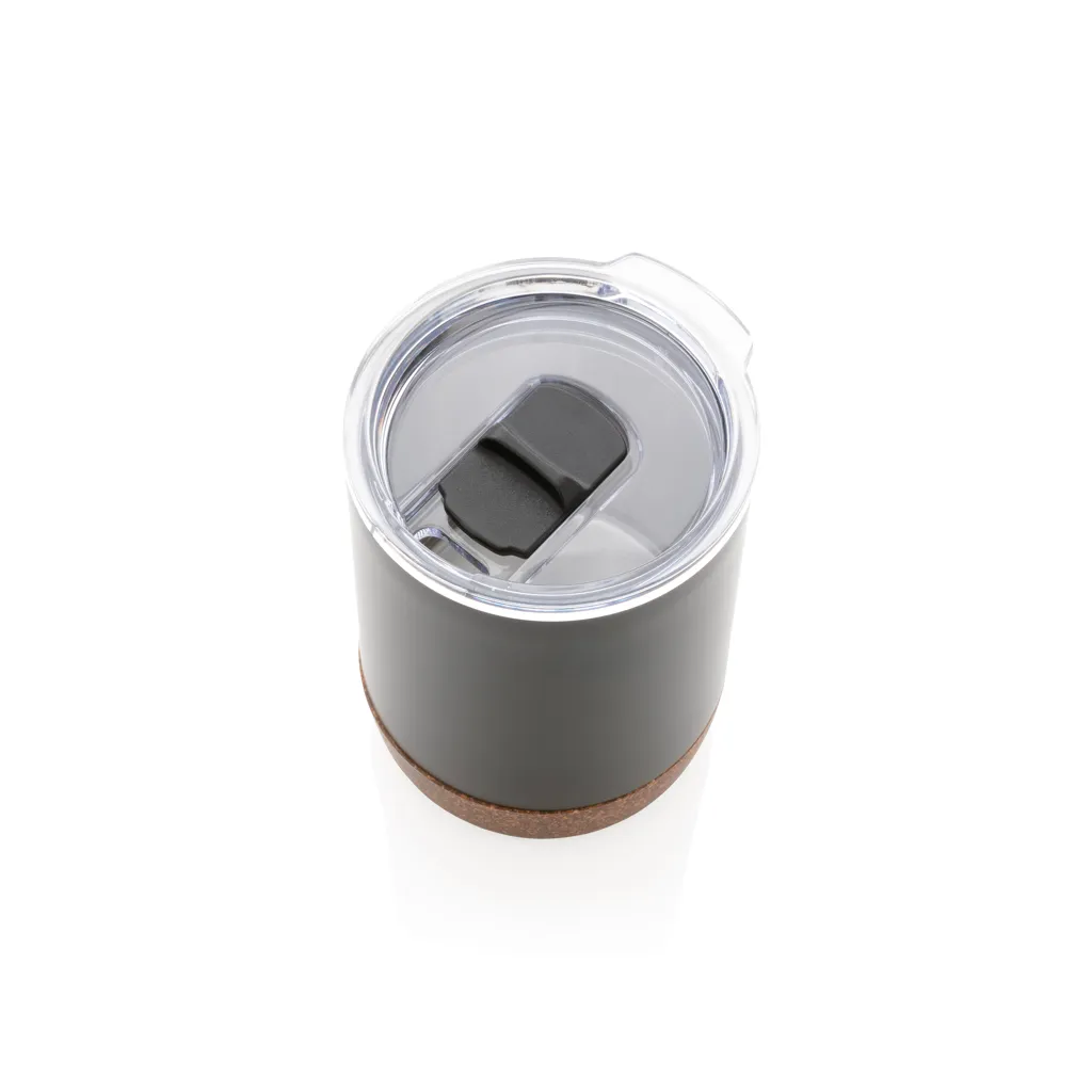 Kleine Vakuum-Kaffeetasse aus RCS rSteel & Kork, schwarz – Bild 3