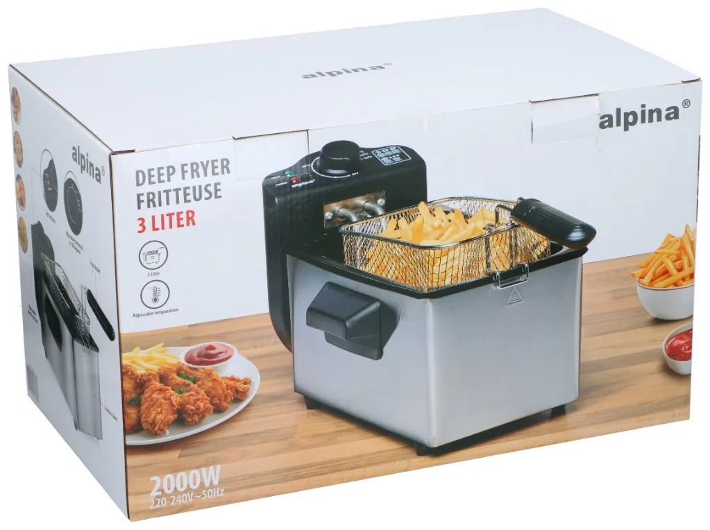 ALPINA Fritteuse 3L 2000W, Silber – Bild 3