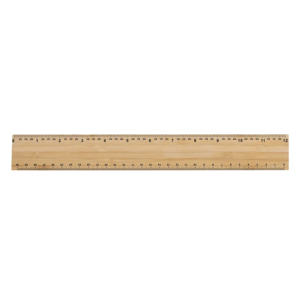 Timberson extra dickes 30cm doppelseitiges Bambuslineal, braun – Bild 2