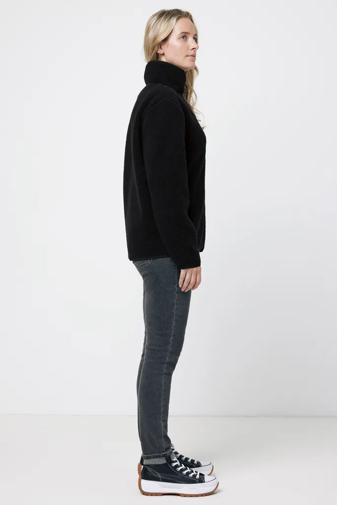 IQONIQ Diran Fleecejacke aus recyceltem Polyesterflor, schwarz – Bild 7