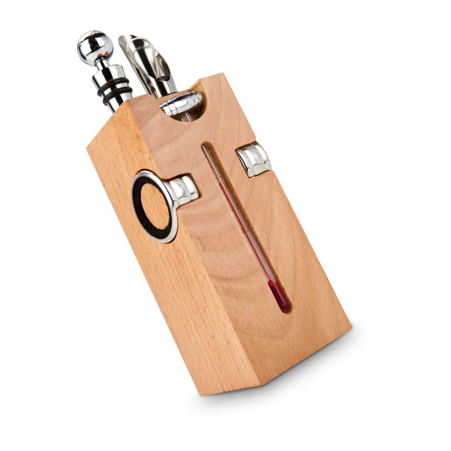 Geschenkset / Präsenteset: Buche-Block mit Wein, orange – Bild 3