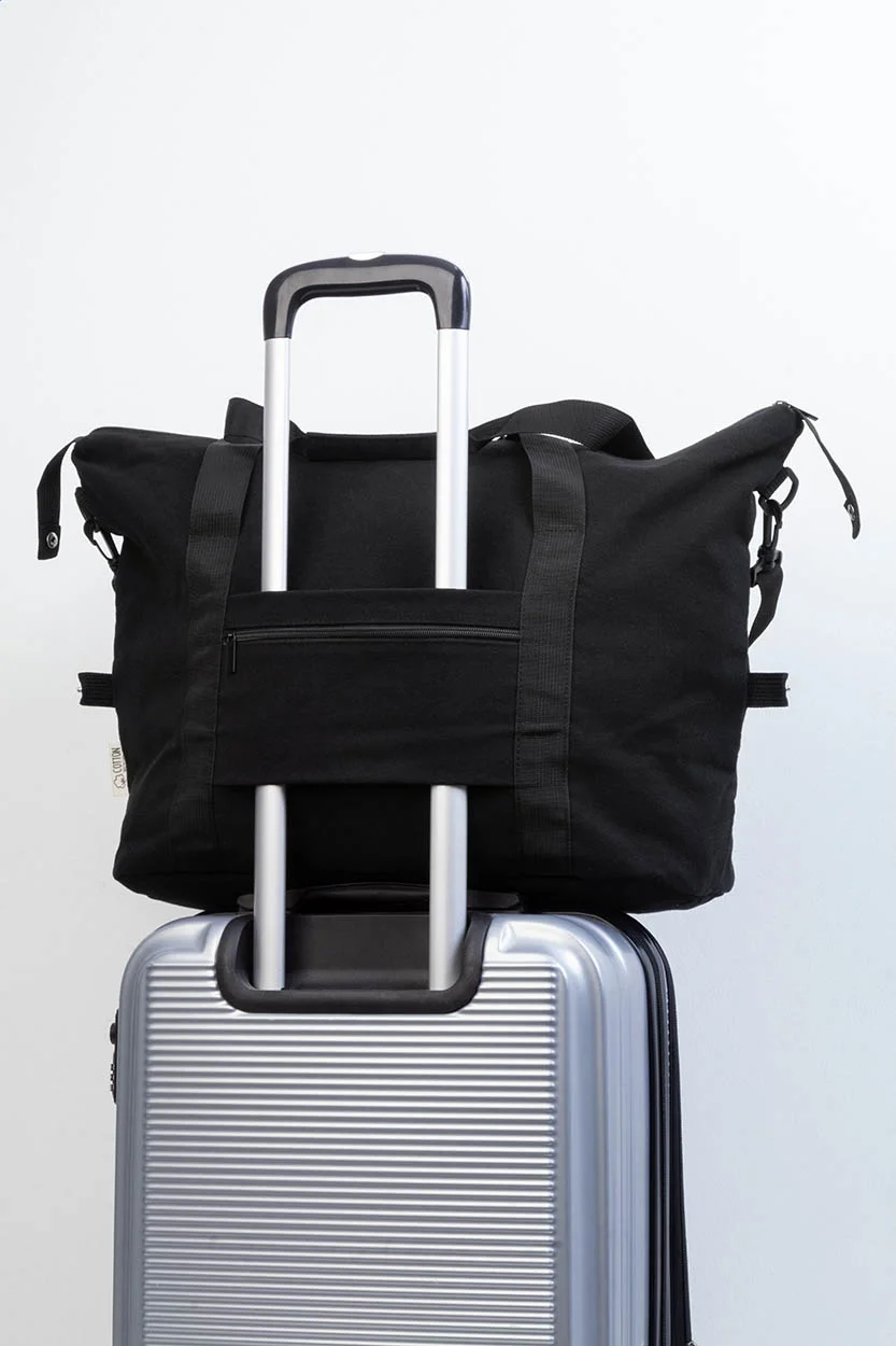Recycelten Canvas Reisetasche Rebyss Travel, schwarz – Bild 11