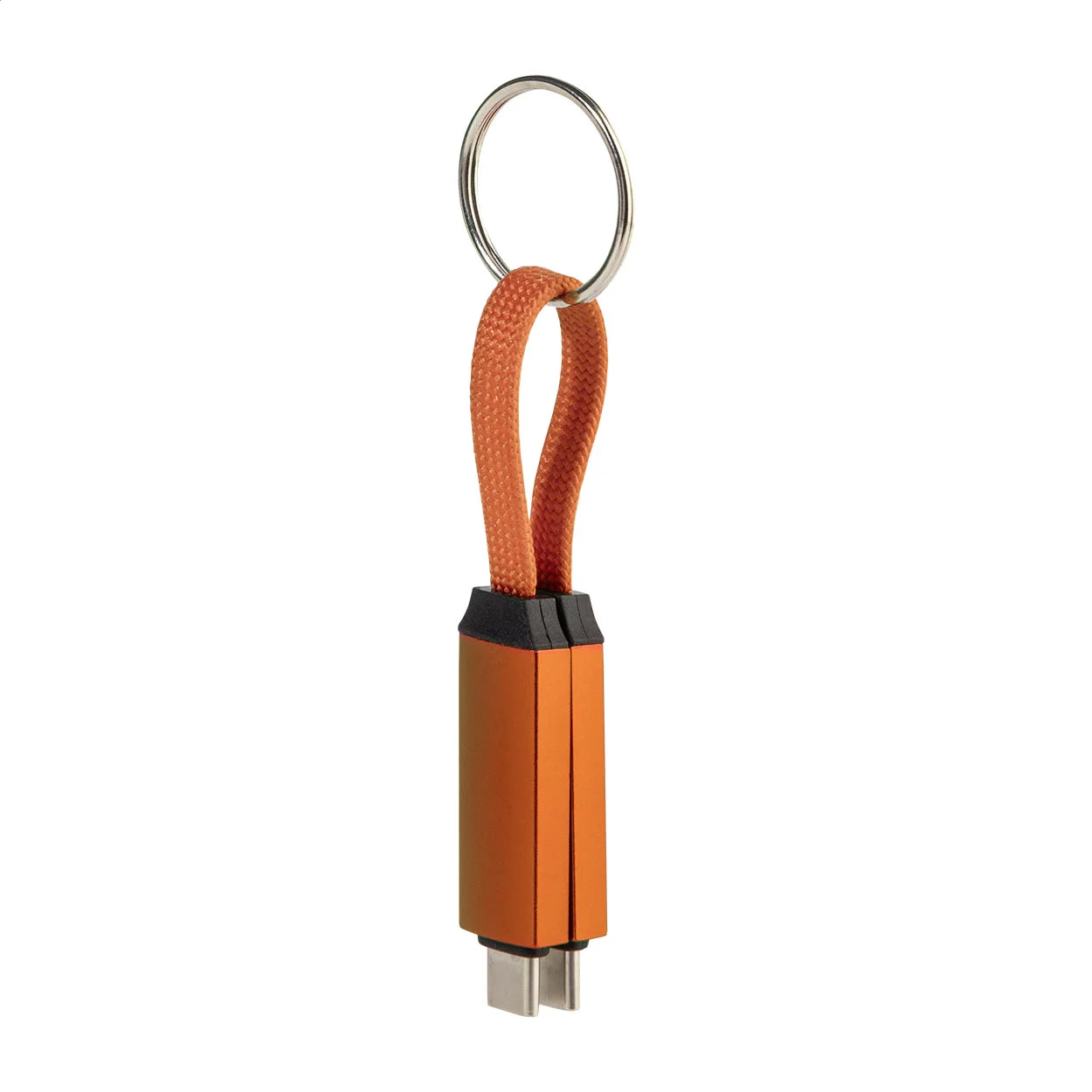 Schlüsselanhänger Keycab mit 60W USB-C-Kabel, orange – Bild 2