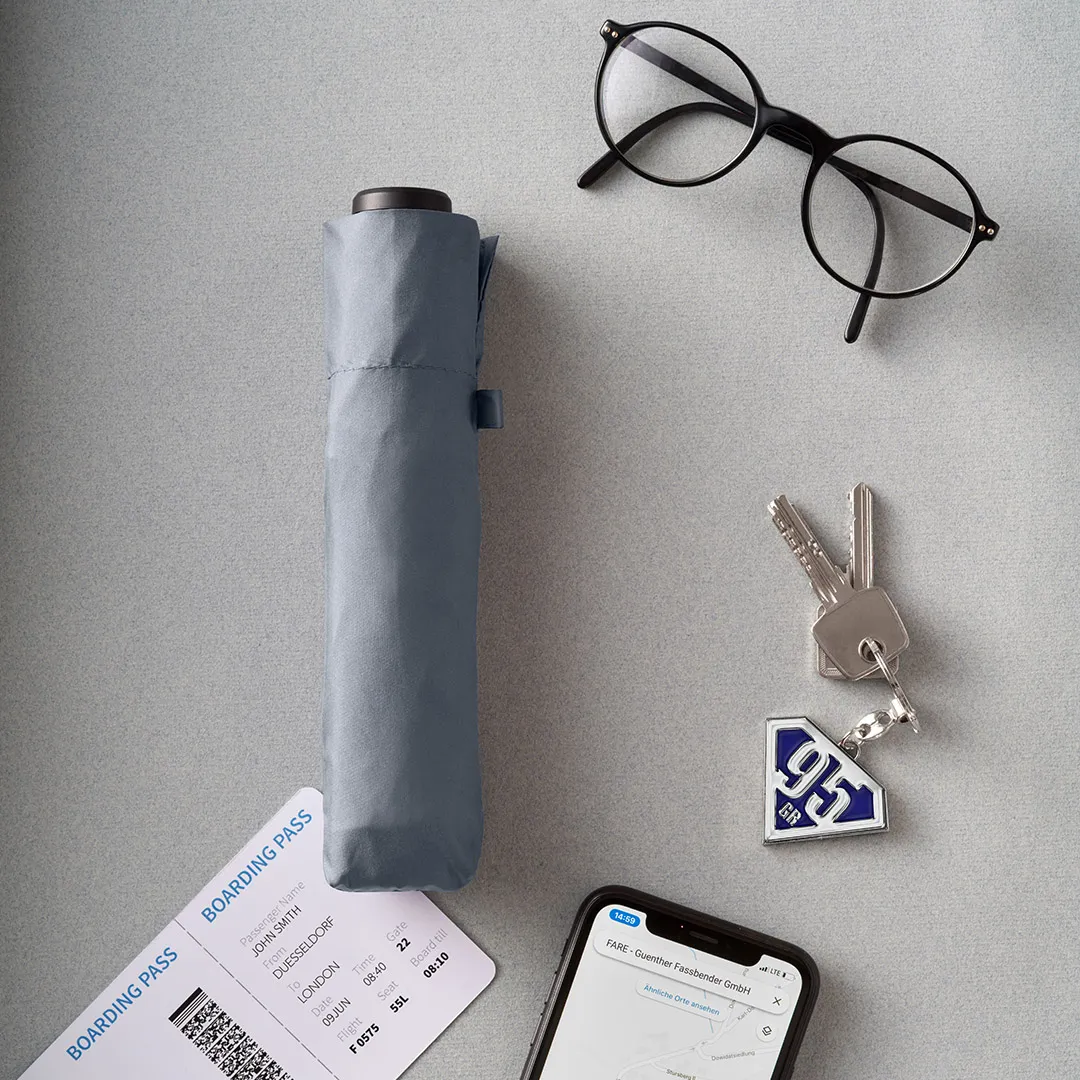 Mini-Taschenschirm FARE® FiligRain Only95, grau – Bild 9