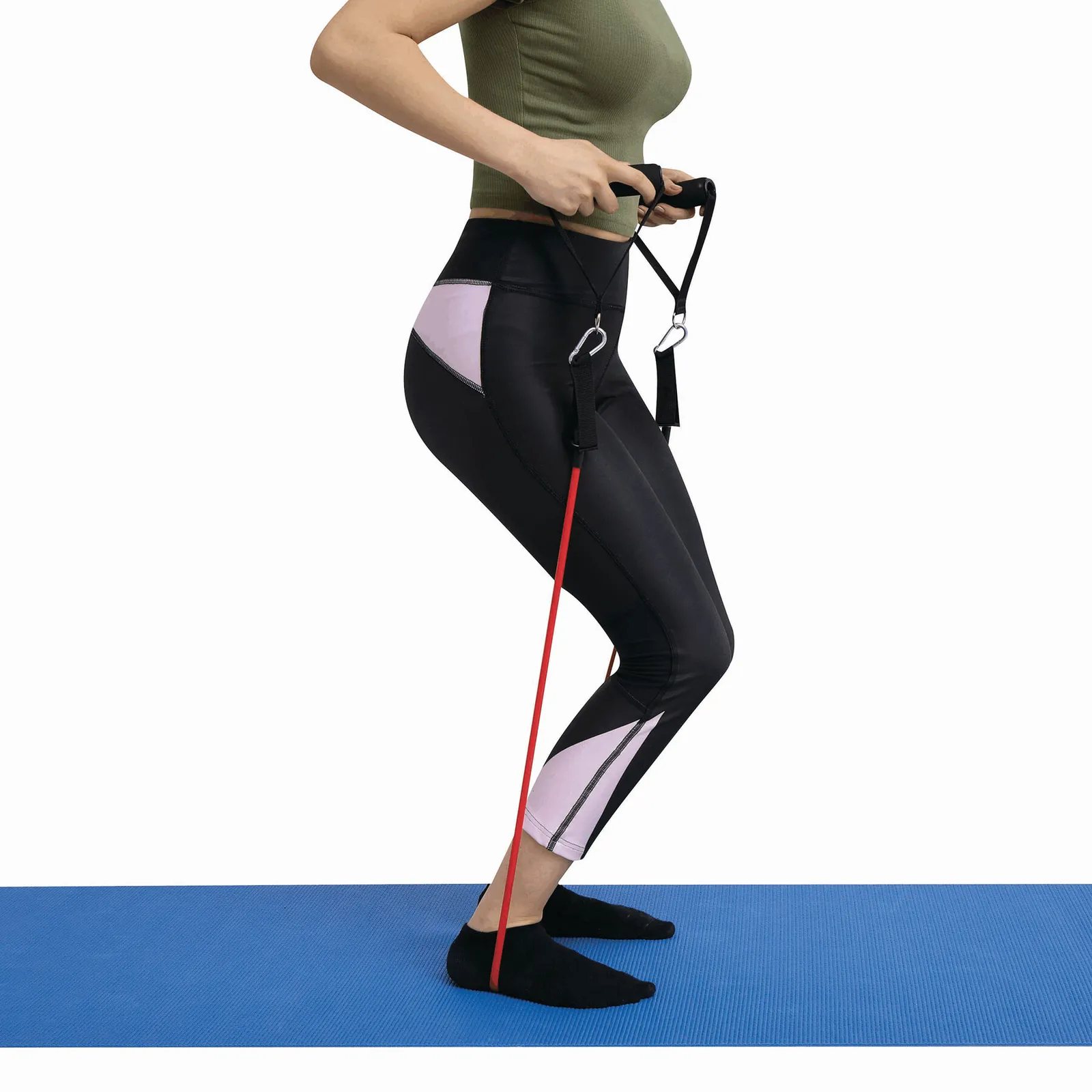 FITNESS TIME - Fitnessbänder-Set blau, gelb, grün, rot, schwarz, blau, gelb – Bild 4