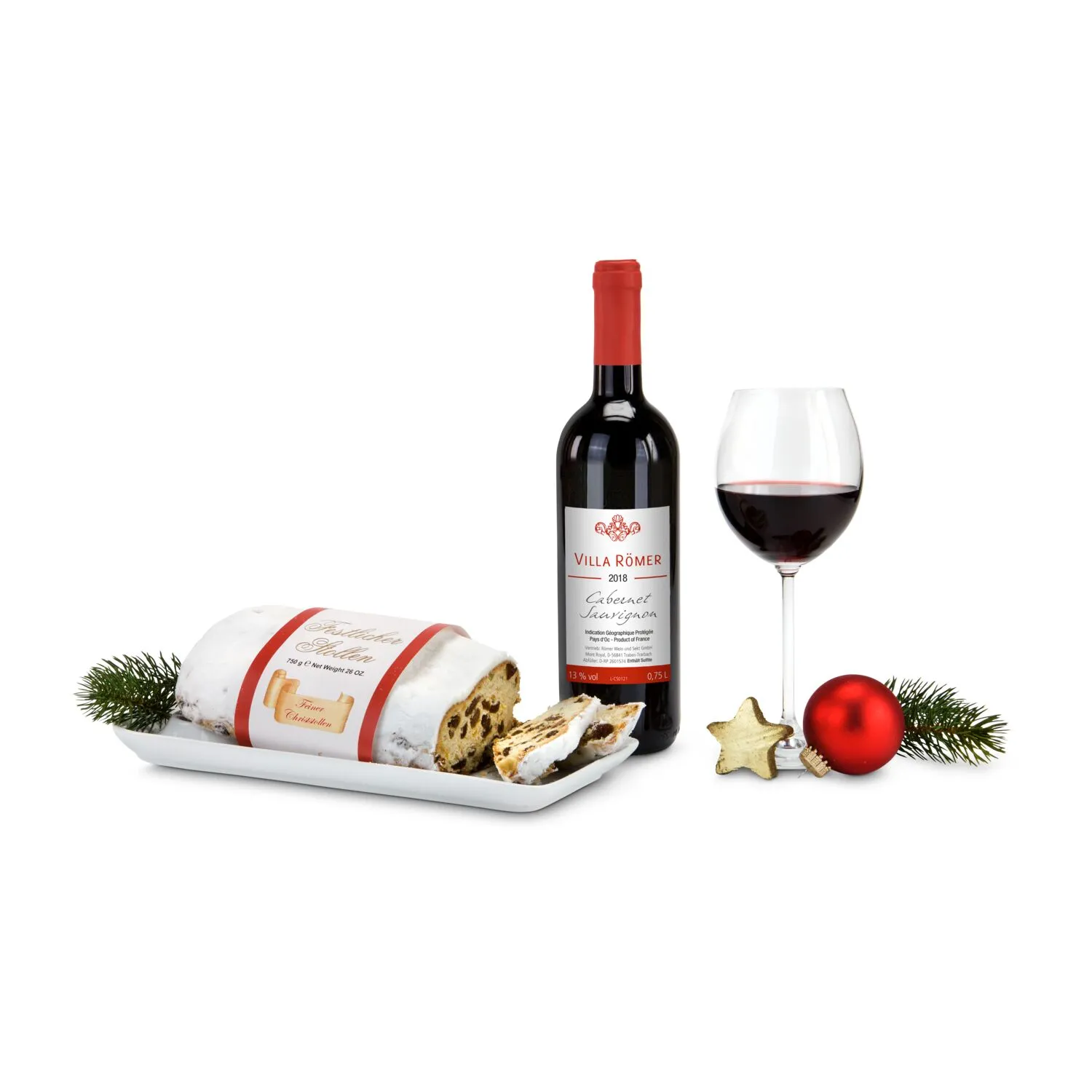 Geschenkset / Präsenteset: Rotwein & Stollen, schwarz – Bild 2