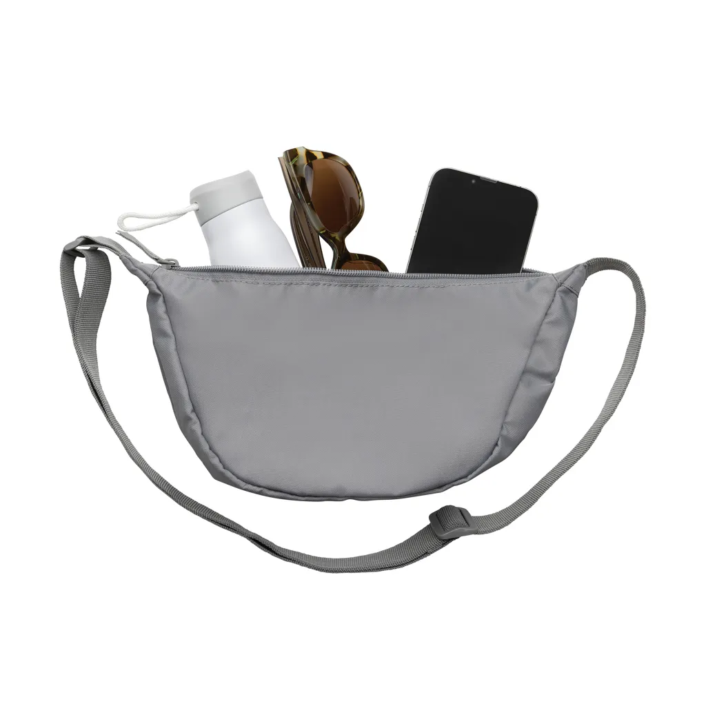 Crescent AWARE™ RPET Half-Moon Sling Tasche, Silbergrau – Bild 3