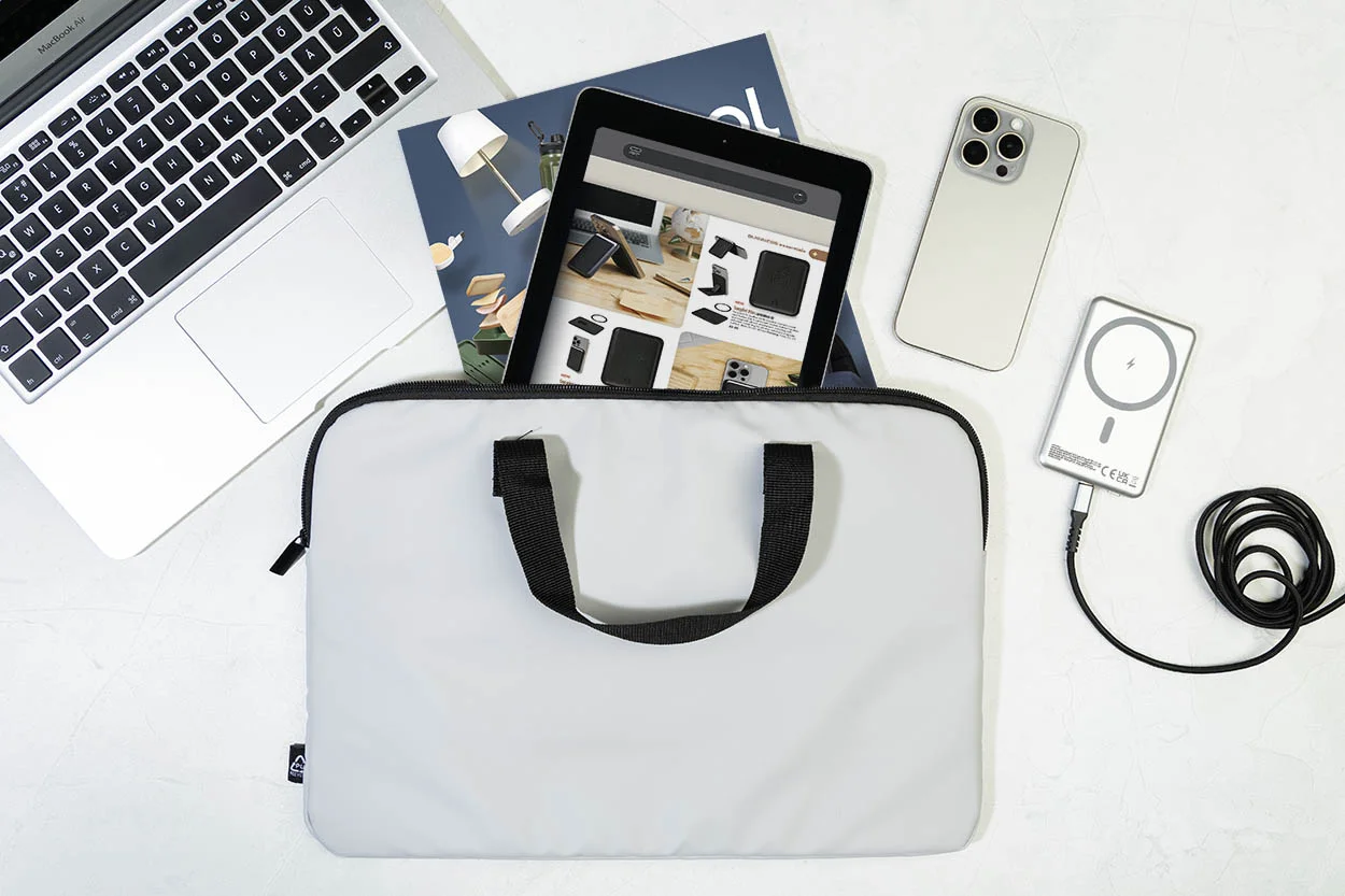 Laptoptasche Pubbuk aus RPU, grau – Bild 7