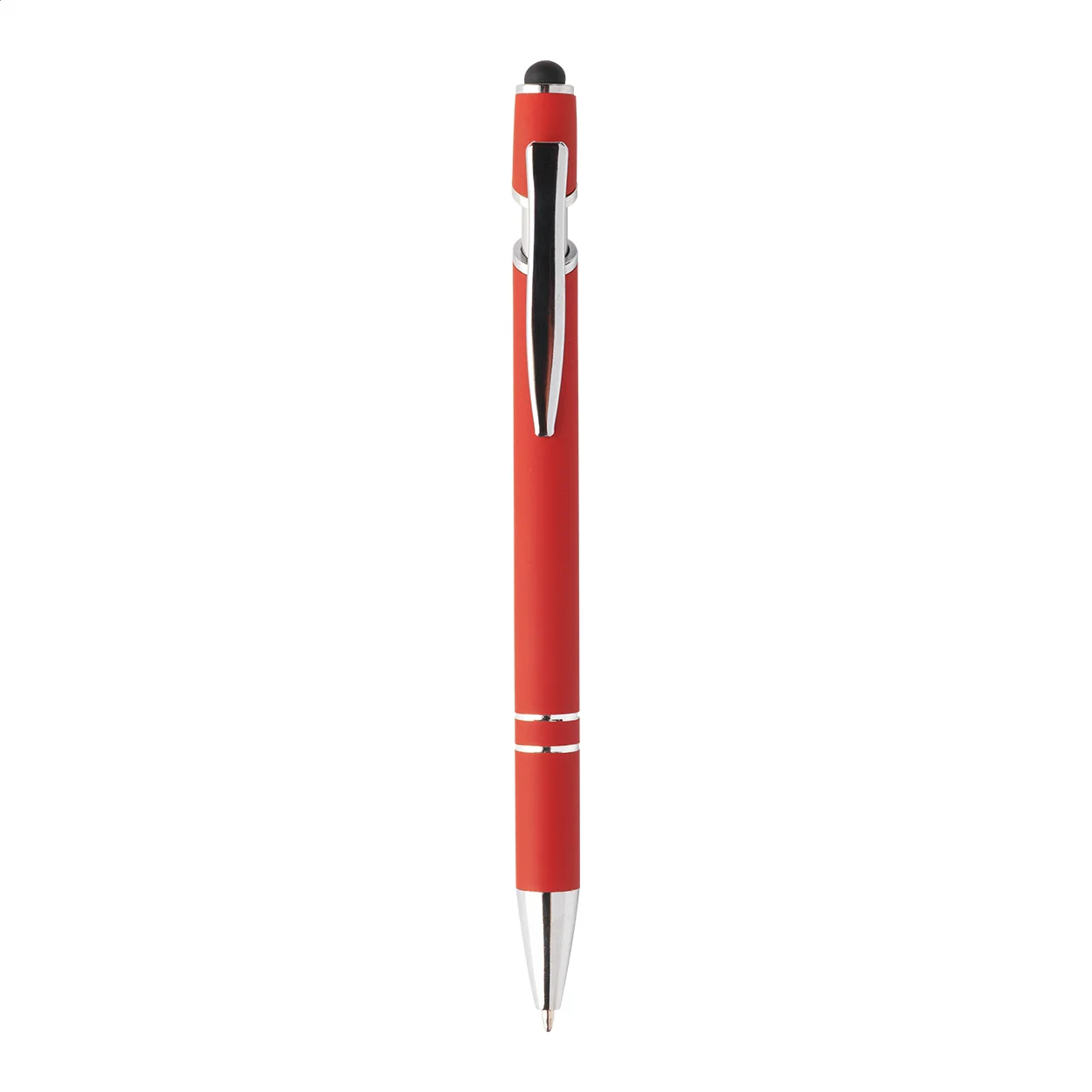 Touchpen-Kugelschreiber Tonnel Soft, rot – Bild 3