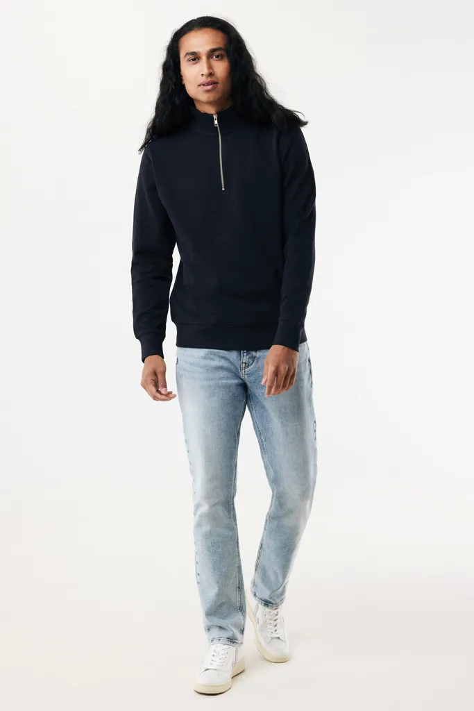 IQONIQ Elgon Quarter-Zip-Sweater aus rec. Baumwolle, schwarz – Bild 5