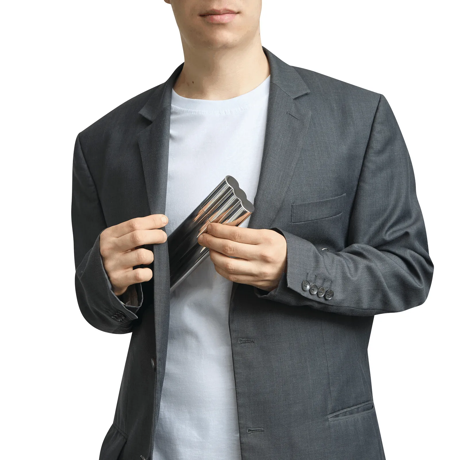 CIGAR STYLE - Flachmann silber, silber – Bild 7