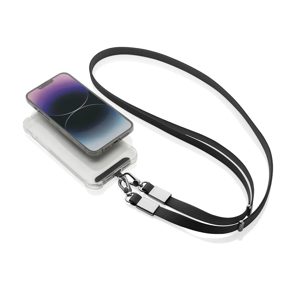 Nivo Crossbody-Handyband aus RCS recyceltem PET, schwarz – Bild 2