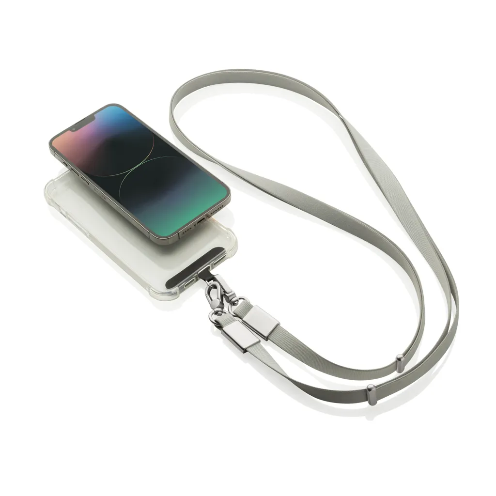 Nivo Crossbody-Handyband aus RCS recyceltem PET, grau – Bild 2