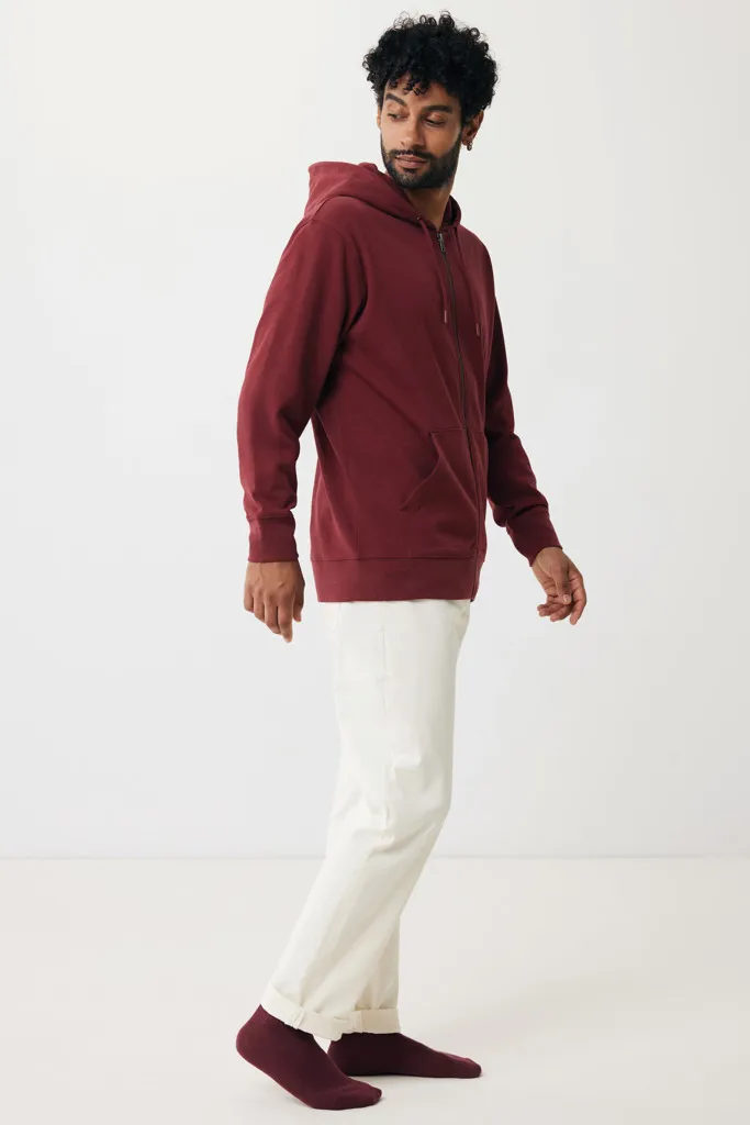 IQONIQ Abisko Zip-Kapuzenpullover aus recycelter Baumwolle, burgunderrot – Bild 5