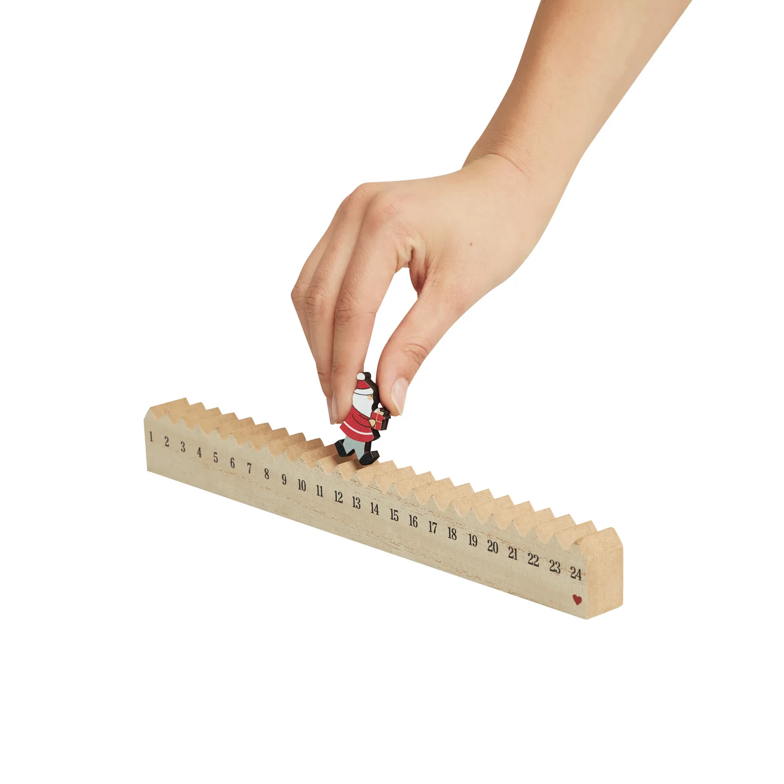 WALKING SANTA - Holz-Kalender braun, braun – Bild 4
