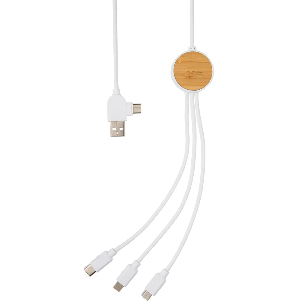 Ontario 6-in-1 Kabel aus RCS recyceltem Kunststoff, weiß – Bild 3
