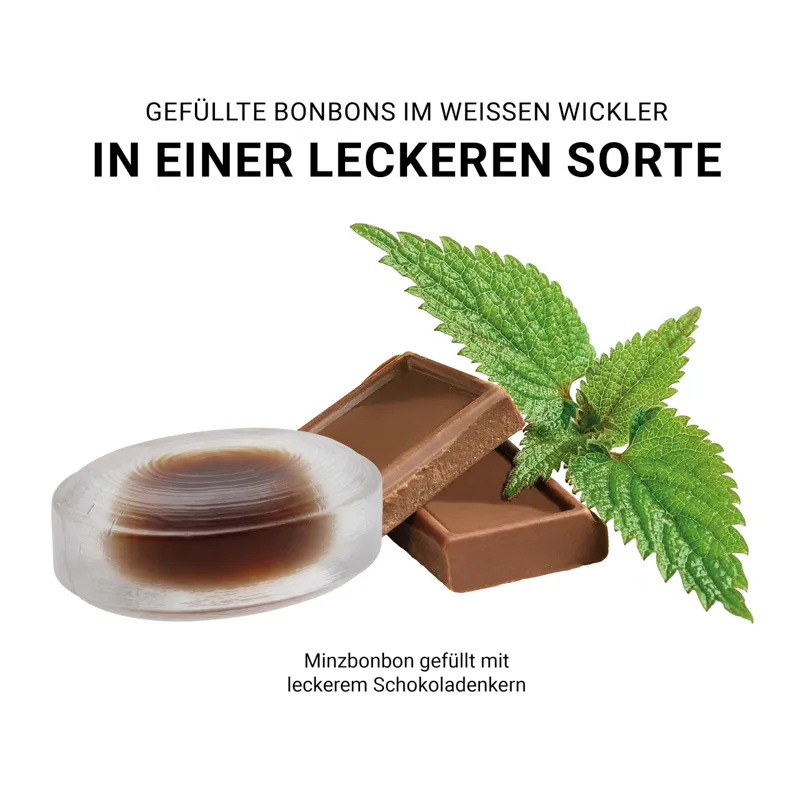 Schoko-Minz Bonbon im weißen, kompostierbaren Wickler (Preis je kg) – Bild 2
