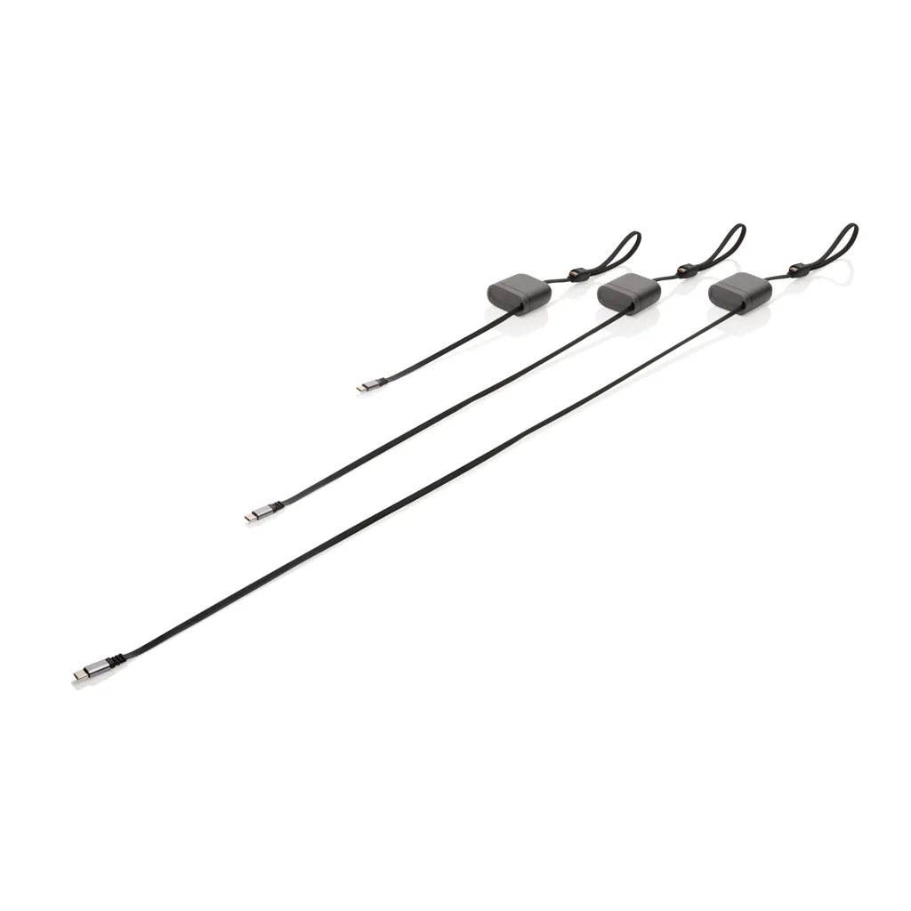 Spira RCS – recyceltes, einziehbares 100W-Schnellladekabel, grau – Bild 5