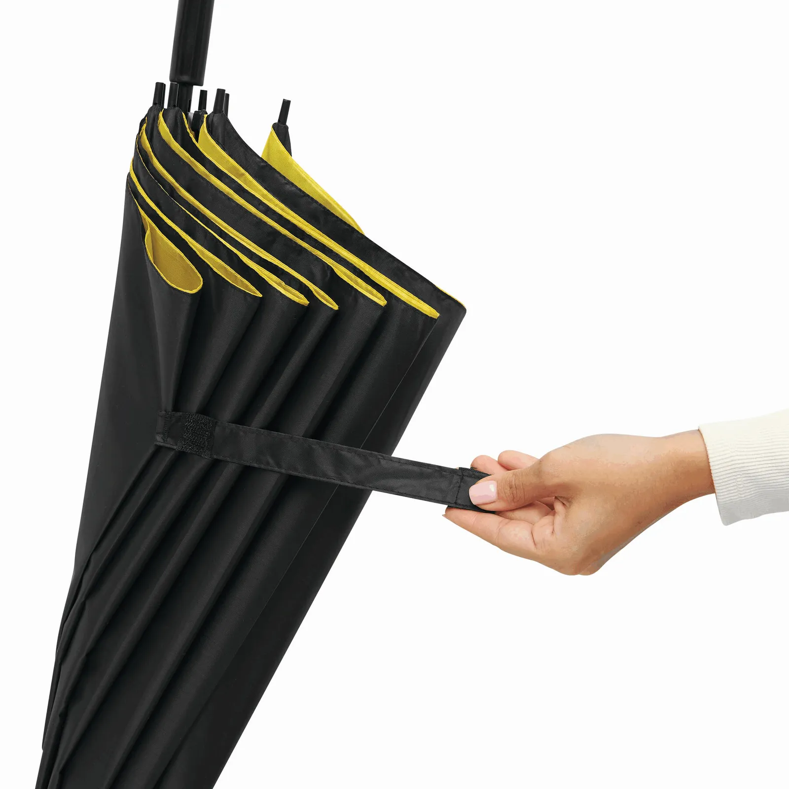 DOUBLY Umbrella, Automatik-Stockschirm, gelb, schwarz – Bild 11