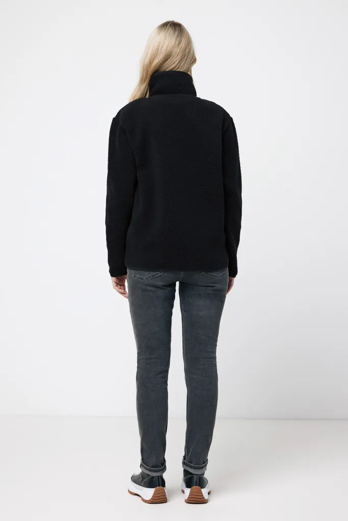 IQONIQ Diran Fleecejacke aus recyceltem Polyesterflor, schwarz – Bild 8