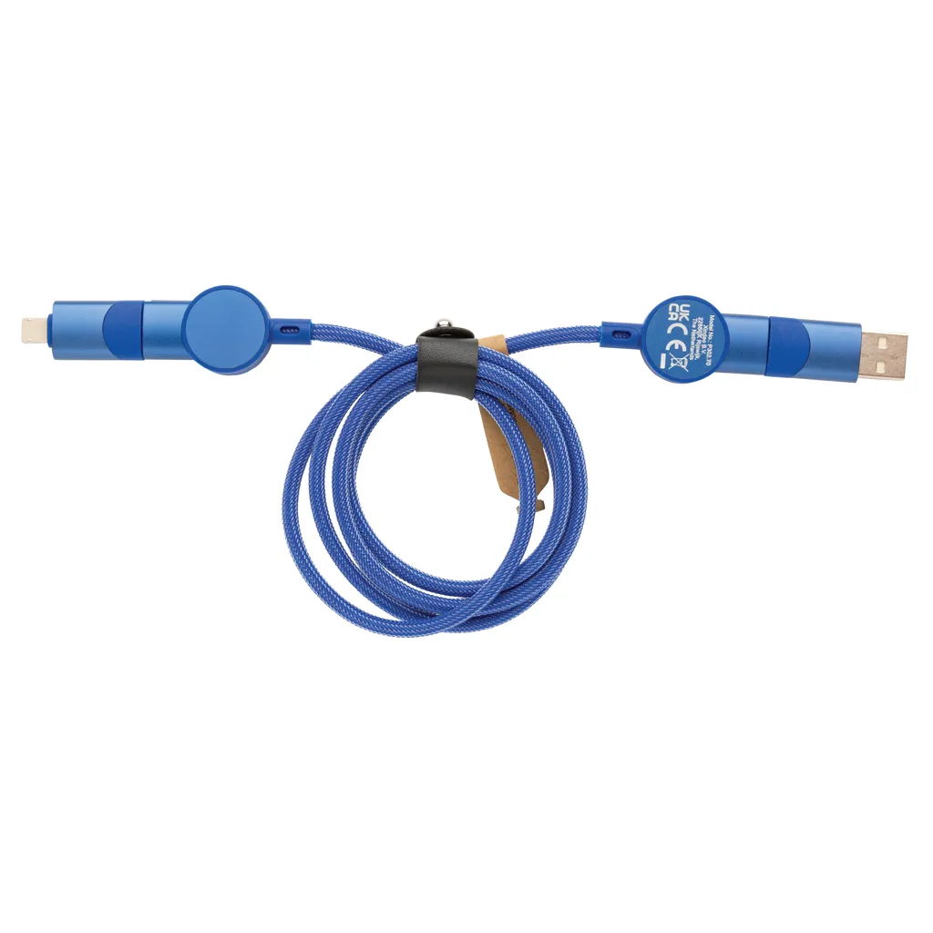 Oakland RCS rKunststoff 1,2m 6-in-1 Fast-Charging 45W Kabel, blau – Bild 4