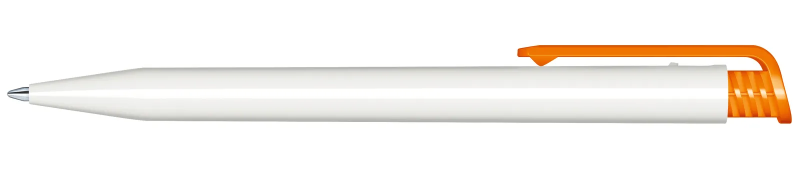 Super Hit Polished Basic Druckkugelschreiber, Weiß - Orange 151 – Bild 4