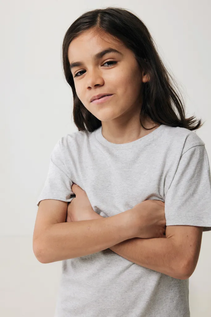 IQONIQ Koli Kids T-Shirt aus recycelter Baumwolle, light heather grey – Bild 7