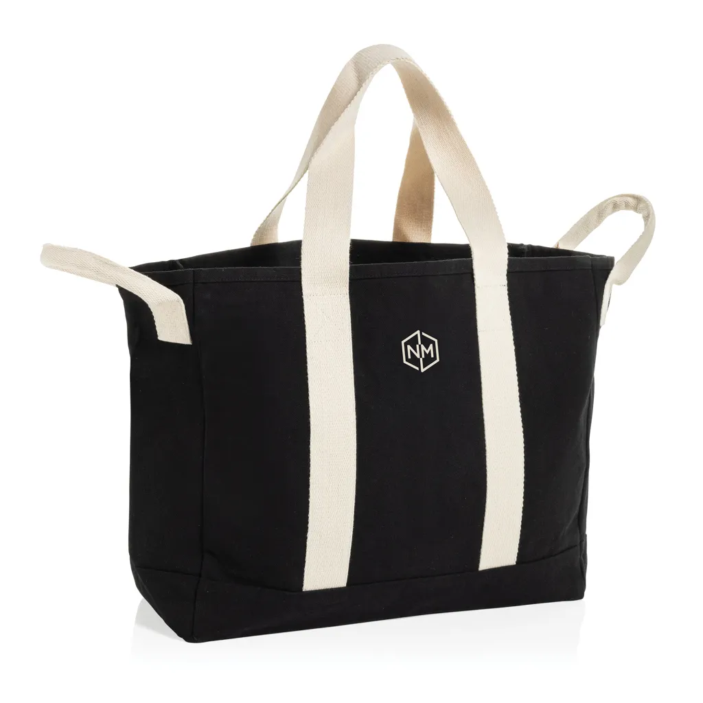 BEAU AWARE™ Strandtasche aus 400gr/m² recyceltem Canvas, schwarz – Bild 3