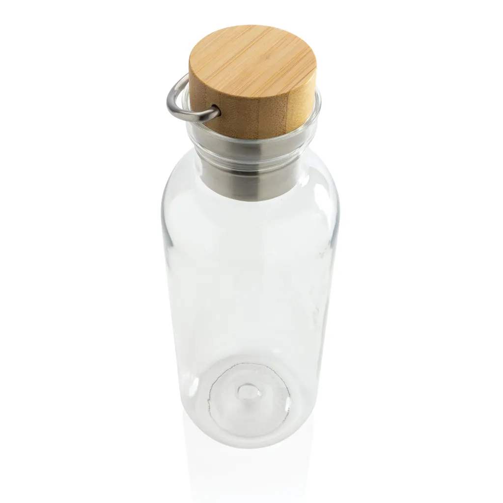RCS rPET Flasche with Bambusdeckel und Griff, transparent – Bild 3