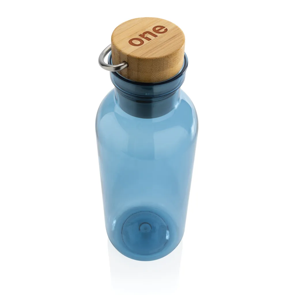 RCS rPET Flasche with Bambusdeckel und Griff, blau – Bild 5