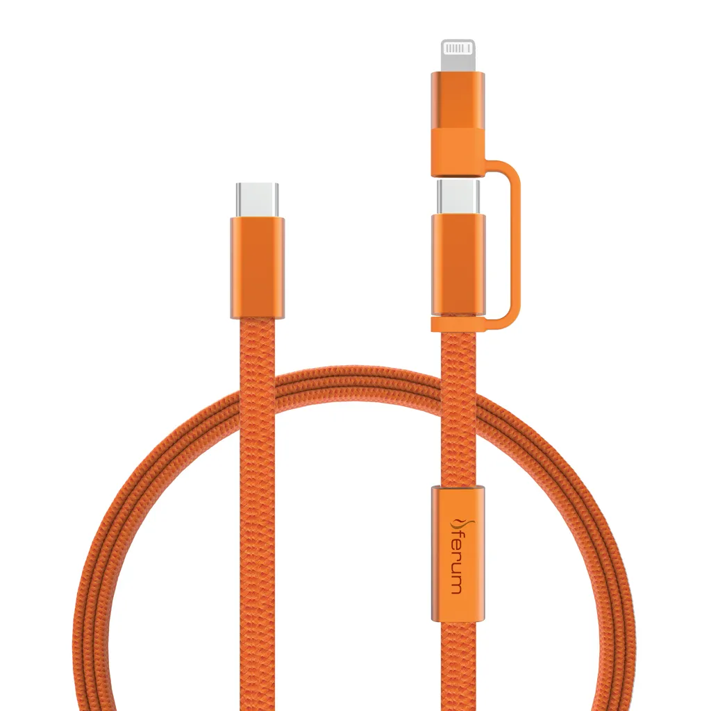 Arc RCS 60W 120cm 2-in-1 Schnellladekabel, orange – Bild 4