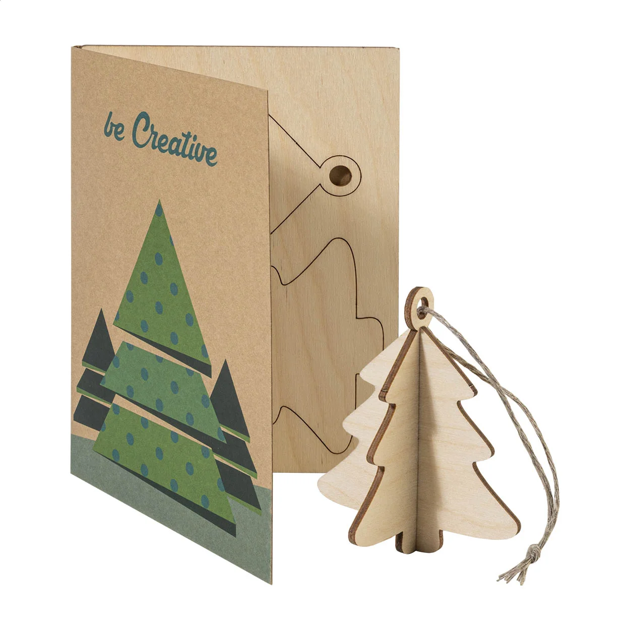 Weihnachtskarte FestiCard Kraft, Stern, natur