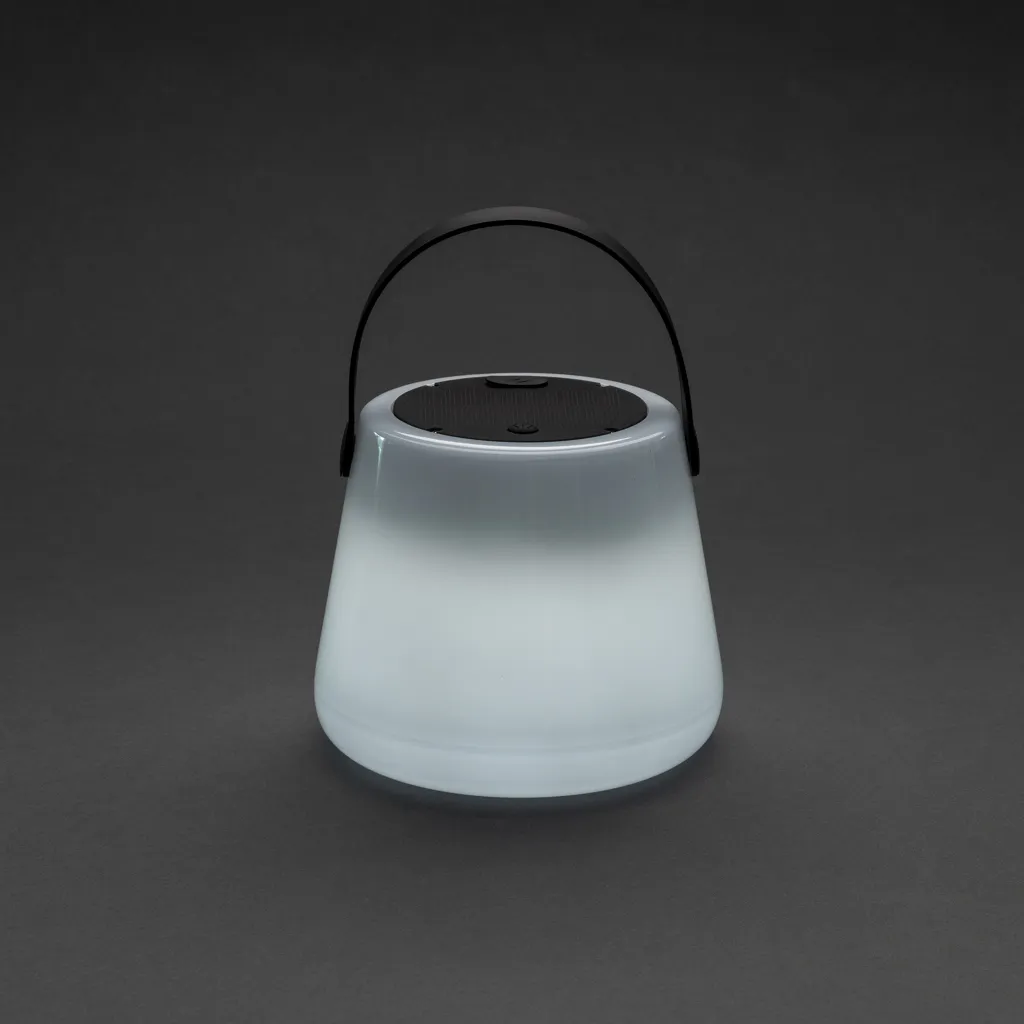 SolarGlow Außenleuchte aus RCS rec. Kunststoff mit USB-Lampe, weiß – Bild 2