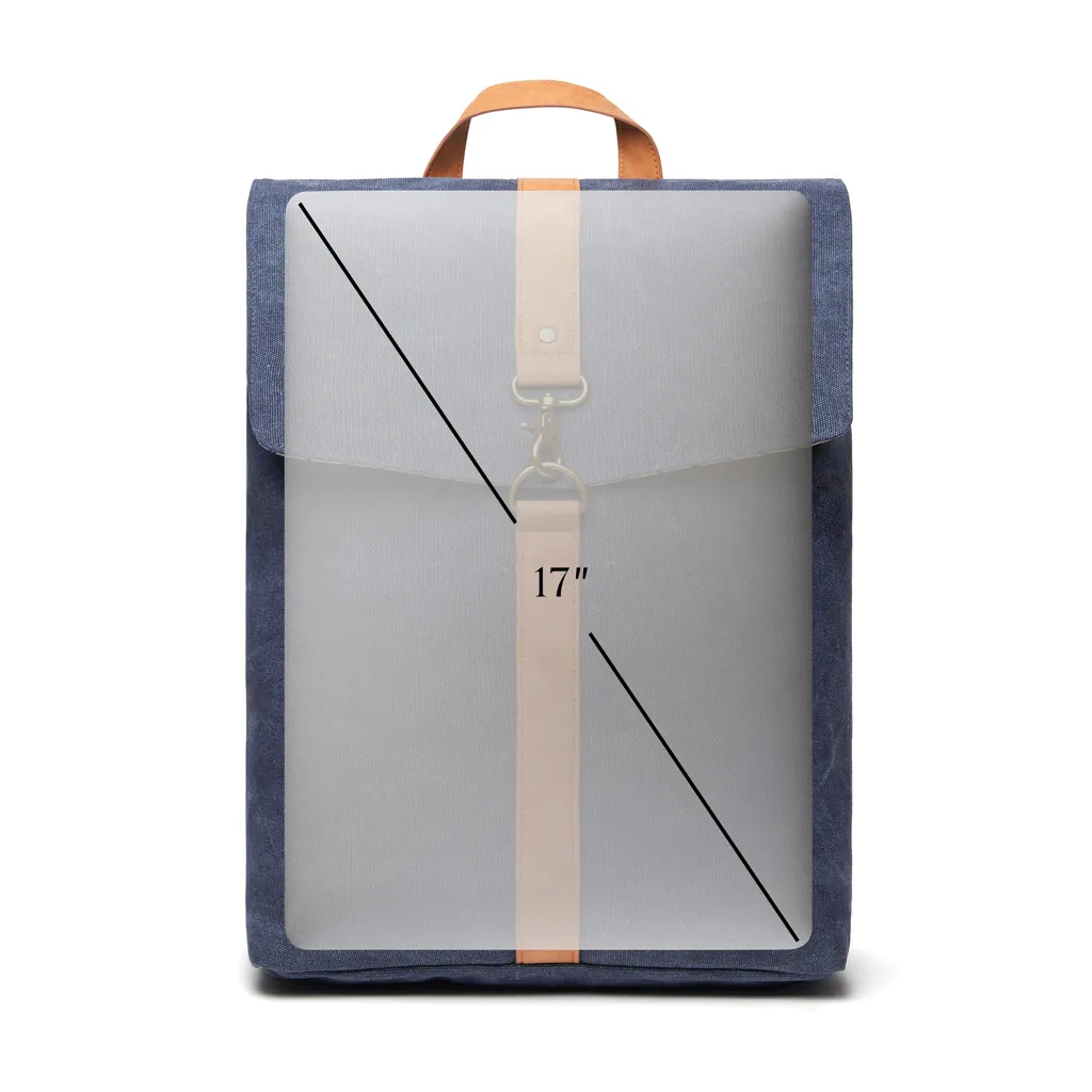 VINGA Bosler Rucksack aus GRS recyceltem Canvas, navy blau – Bild 4