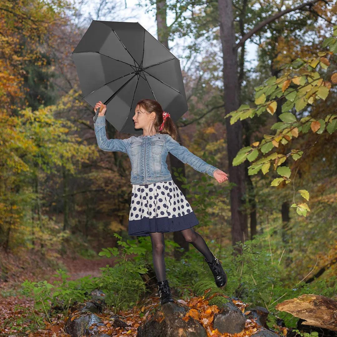 Taschenschirm ÖkoBrella, Ø 98 cm, Länge 26,5 cm, grau wS – Bild 7