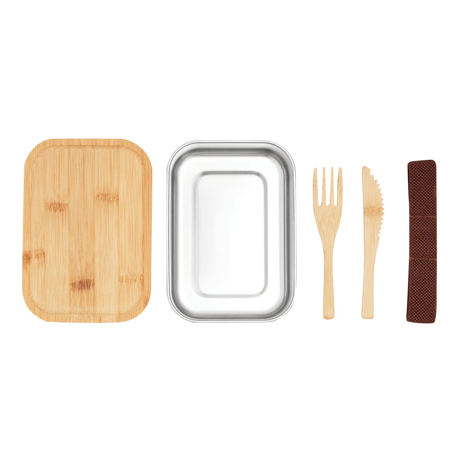 MECOZI TASTE - Lunchbox braun, silber, braun, silber – Bild 5