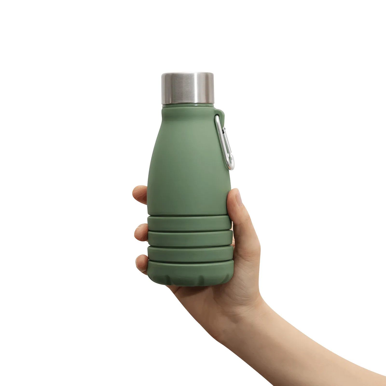 BIG GETS SMALL - Faltbare Trinkflasche, olivgrün – Bild 10