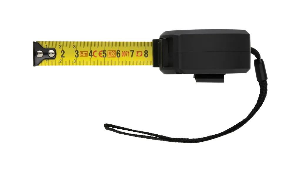 5m/19mm Maßband aus RCS recycelt. Kunststoff & Bambus, schwarz – Bild 3