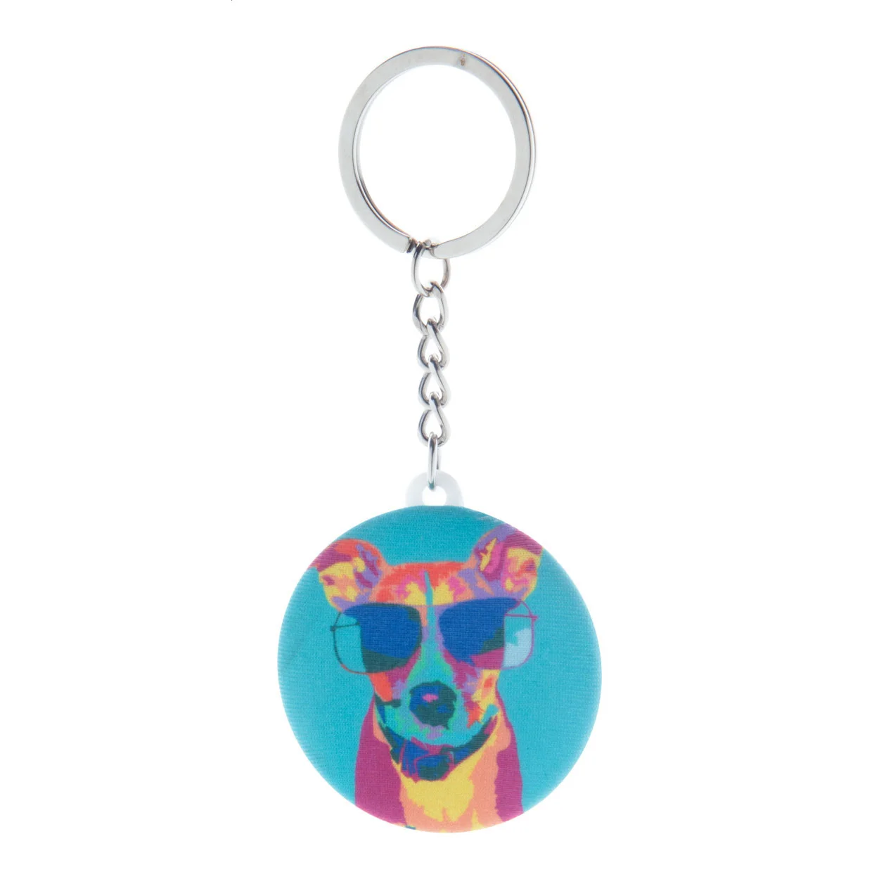 Button-Schlüsselanhänger KeyBadge RPET Mini, weiß – Bild 4