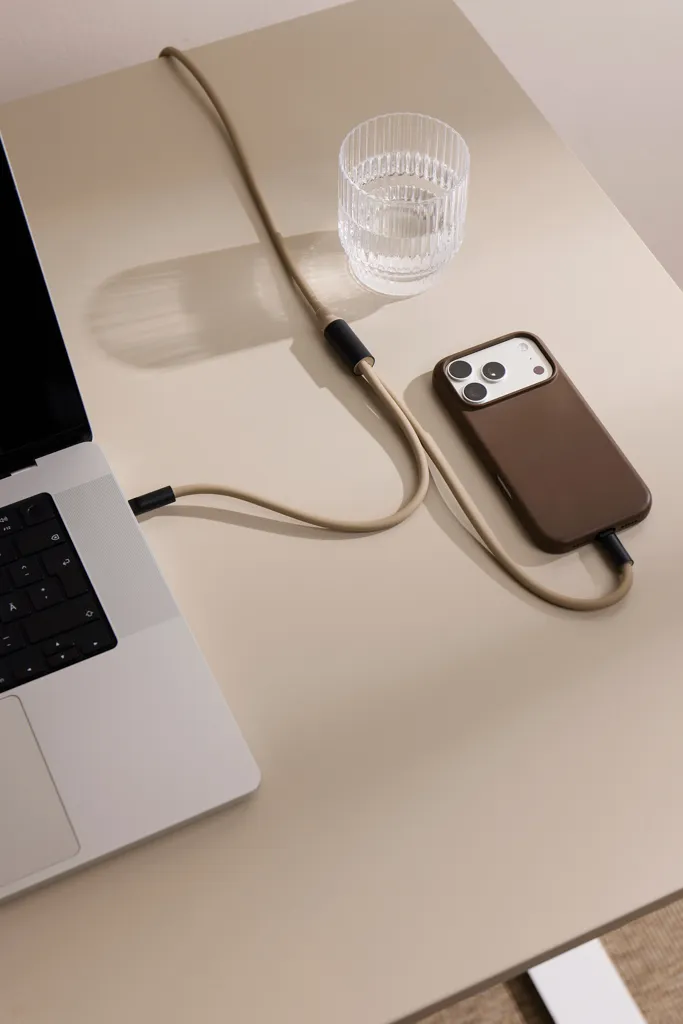 VINGA Baltimore Silikon-Multiladekabel, Type-C to 2x Type-C, greige – Bild 2