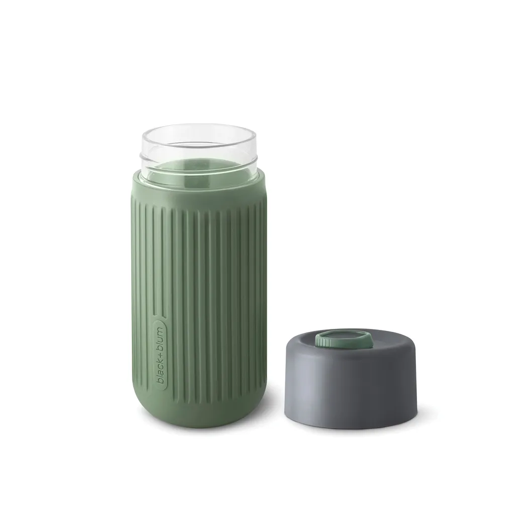 Black+Blum Glas-Reisebecher 340ml, Olivgrün – Bild 2