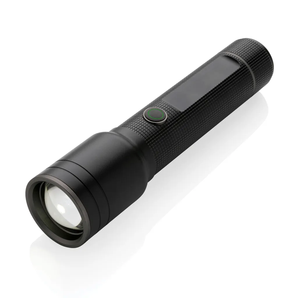 Heavy-Duty USB-Taschenlampe aus RCS recyceltem Aluminium, schwarz – Bild 3