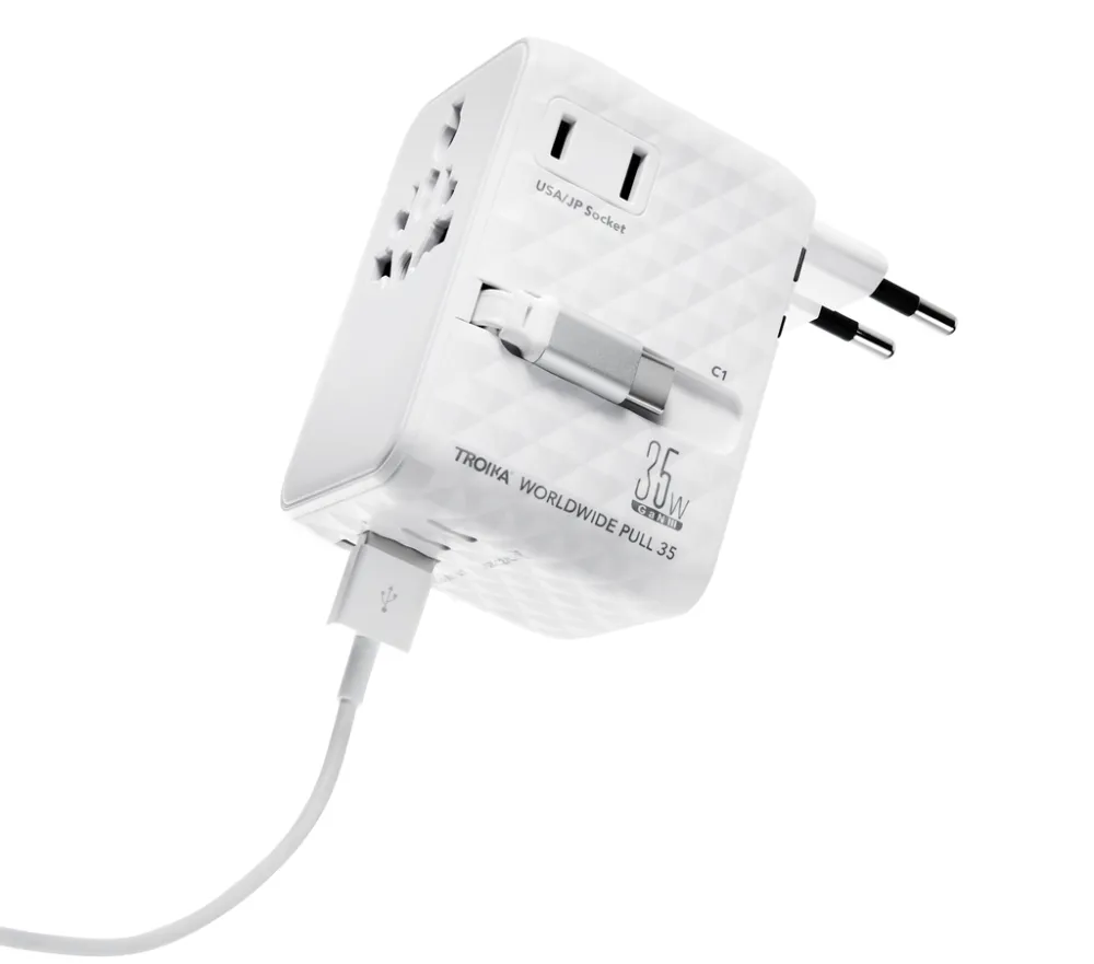 Reiseadapter WORLDWIDE PULL 35, weiß – Bild 2