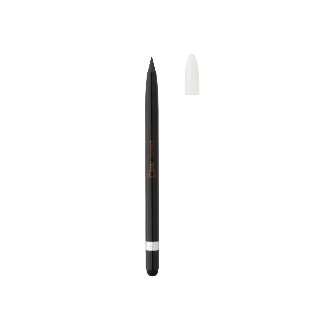 Tintenloser Stift aus Aluminium mit Radiergummi, schwarz – Bild 3